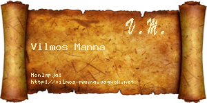 Vilmos Manna névjegykártya